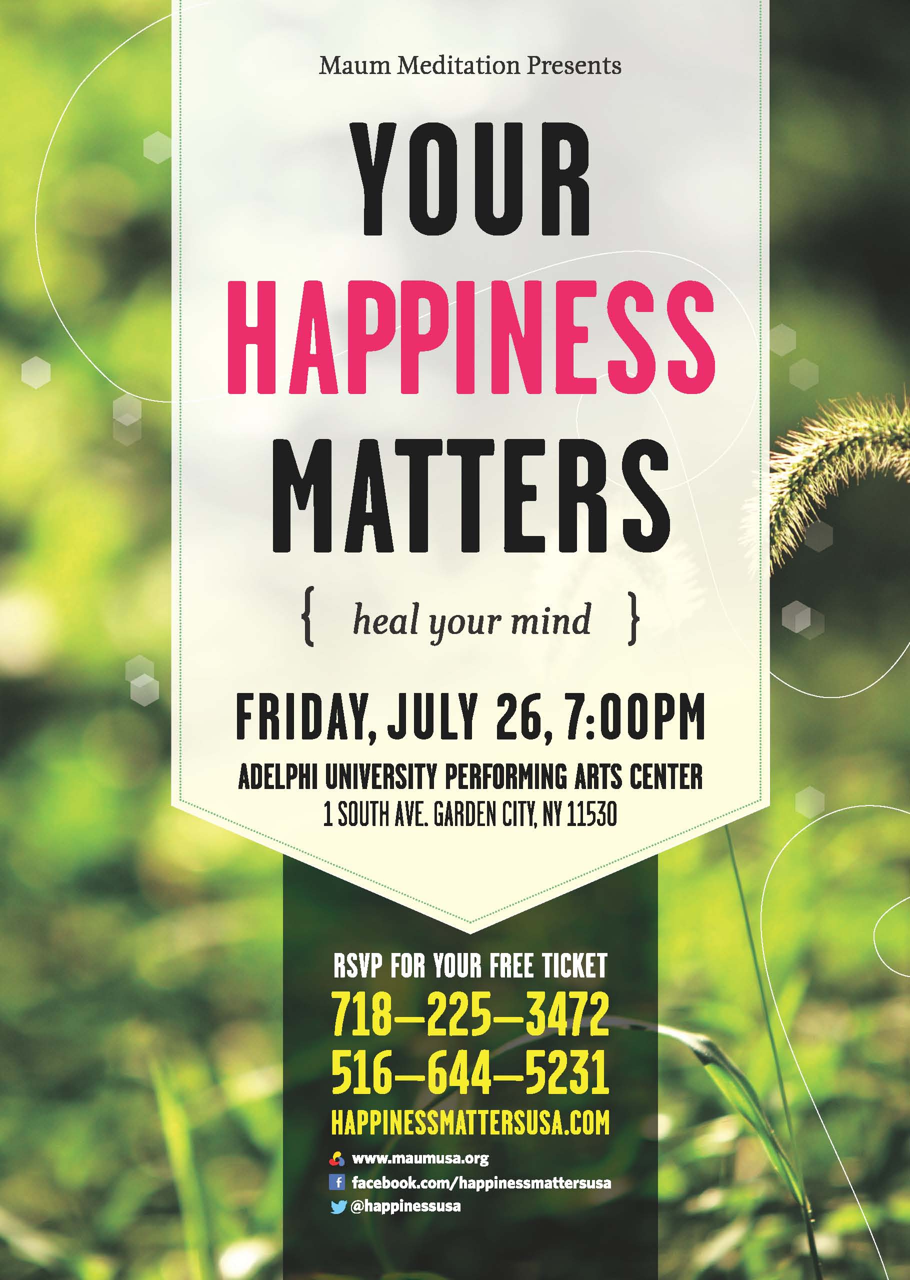 Your Happiness Matters Presented By Maum Meditation To Showcase At 